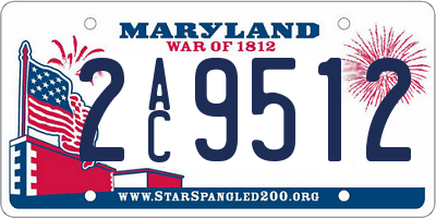 MD license plate 2AC9512