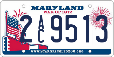 MD license plate 2AC9513