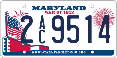 MD license plate 2AC9514