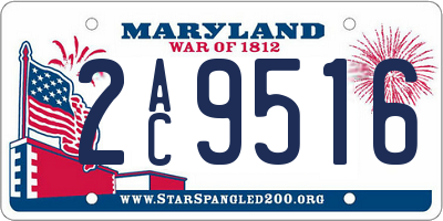 MD license plate 2AC9516