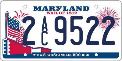 MD license plate 2AC9522