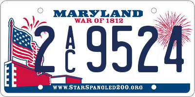 MD license plate 2AC9524