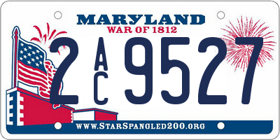 MD license plate 2AC9527