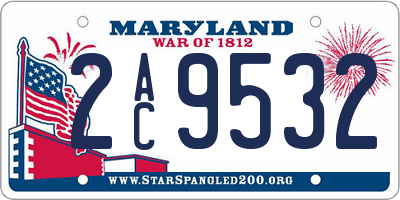 MD license plate 2AC9532
