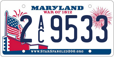 MD license plate 2AC9533