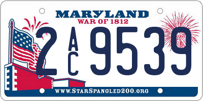 MD license plate 2AC9539
