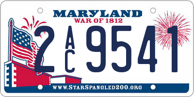 MD license plate 2AC9541