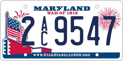 MD license plate 2AC9547