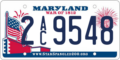 MD license plate 2AC9548