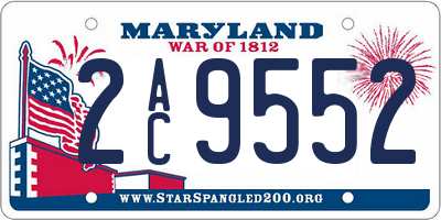 MD license plate 2AC9552