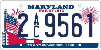 MD license plate 2AC9561