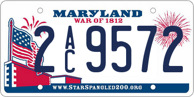 MD license plate 2AC9572