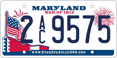 MD license plate 2AC9575