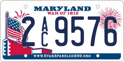 MD license plate 2AC9576