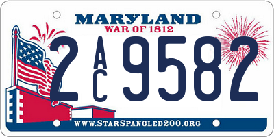 MD license plate 2AC9582