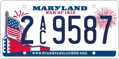 MD license plate 2AC9587
