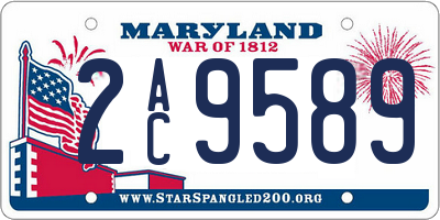 MD license plate 2AC9589