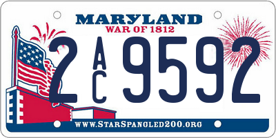 MD license plate 2AC9592