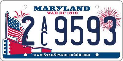 MD license plate 2AC9593
