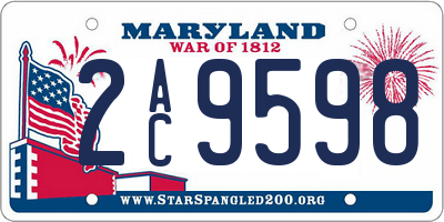 MD license plate 2AC9598