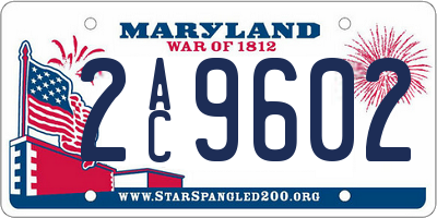 MD license plate 2AC9602