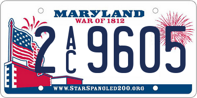 MD license plate 2AC9605