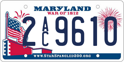 MD license plate 2AC9610