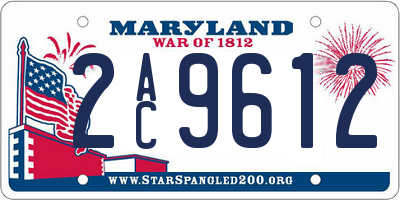 MD license plate 2AC9612