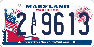 MD license plate 2AC9613