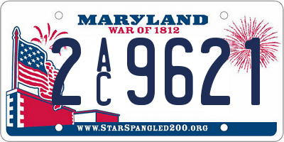MD license plate 2AC9621