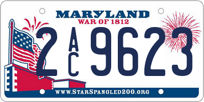 MD license plate 2AC9623