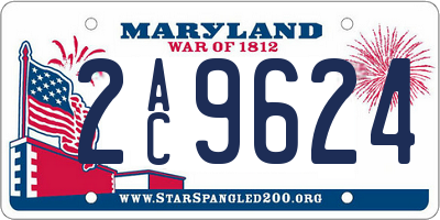 MD license plate 2AC9624