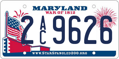 MD license plate 2AC9626
