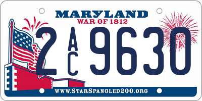 MD license plate 2AC9630