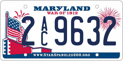 MD license plate 2AC9632
