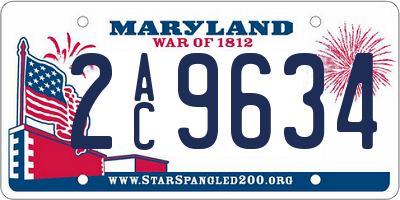 MD license plate 2AC9634