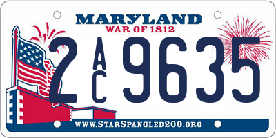 MD license plate 2AC9635