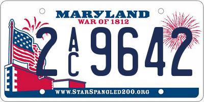 MD license plate 2AC9642