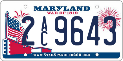 MD license plate 2AC9643