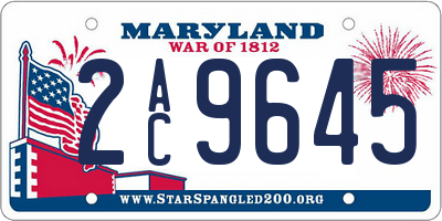 MD license plate 2AC9645
