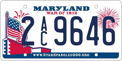 MD license plate 2AC9646