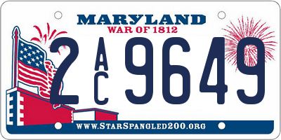 MD license plate 2AC9649