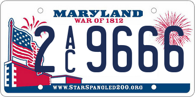 MD license plate 2AC9666