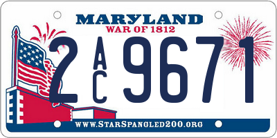 MD license plate 2AC9671