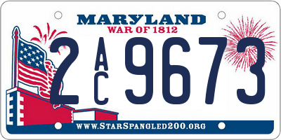 MD license plate 2AC9673