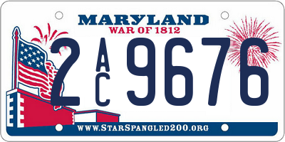 MD license plate 2AC9676