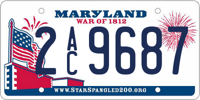 MD license plate 2AC9687