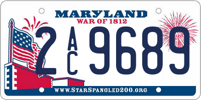 MD license plate 2AC9689