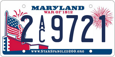 MD license plate 2AC9721