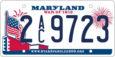 MD license plate 2AC9723